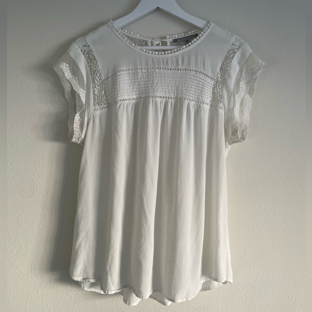 Daniel Rainn Becru White Lace Blouse - Size XL
